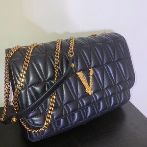 Versace Virtus Quilted Shoulder Bag
